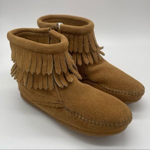 COPY - Minnetonka Double Fringe Side Zip Boots